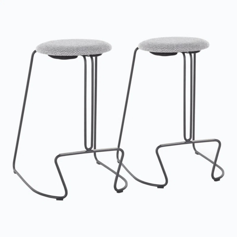 Wenty Upholstered Counter Stool with Metal Frame (Set of 2)