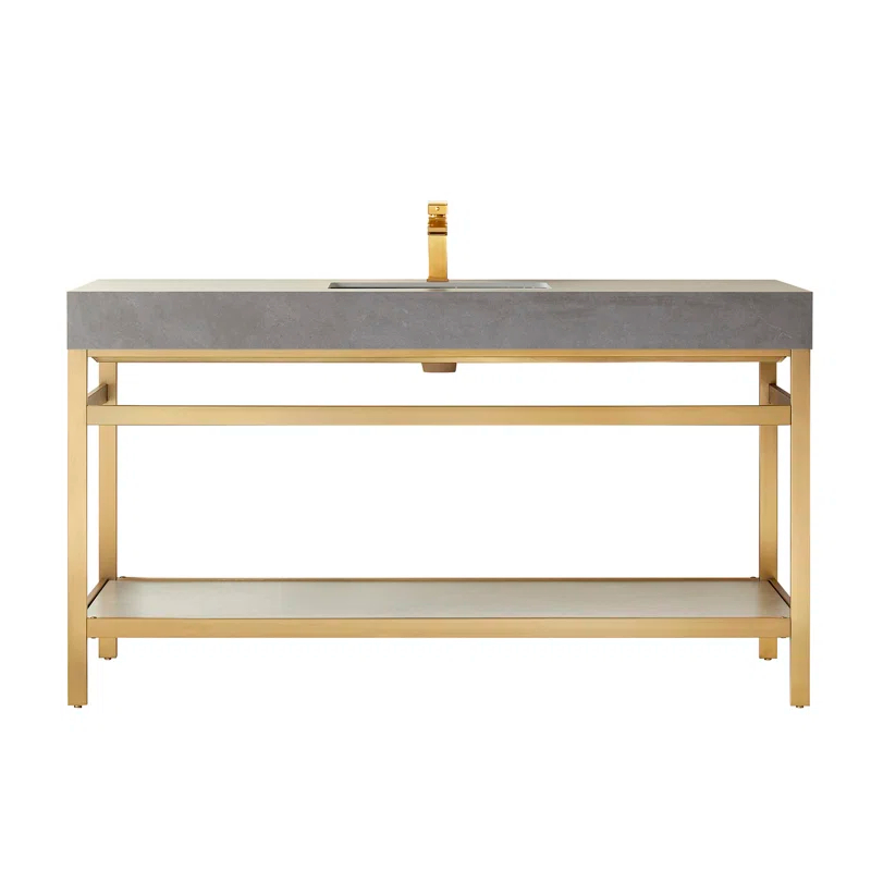 Vinnova 60'' Single Bathroom Vanity with Stone Top
