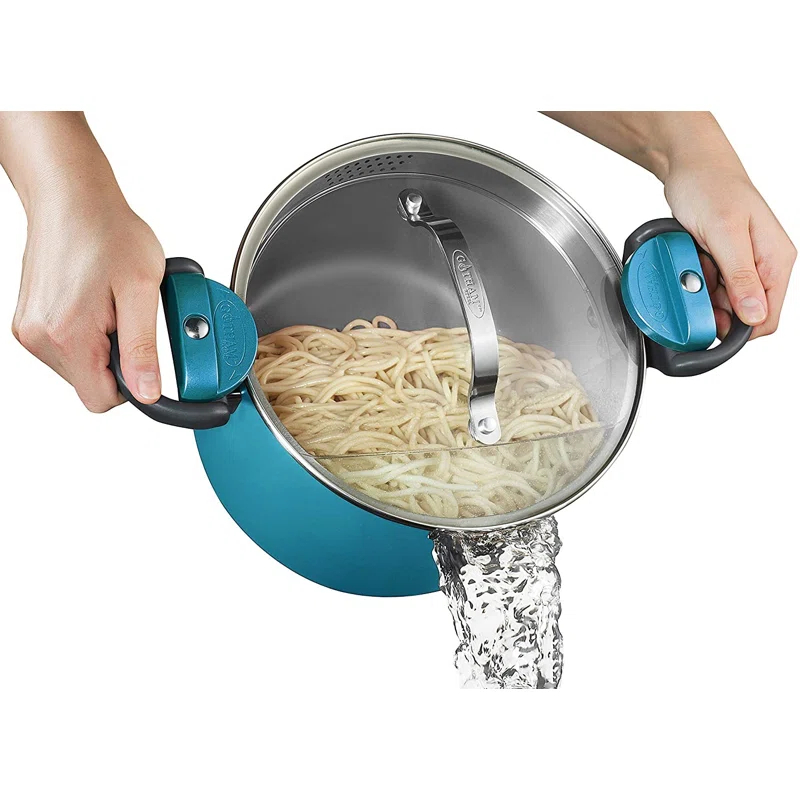 Gotham Steel Gotham Steel Stock Multipurpose Pasta Pot with Strainer Lid & Twist and Lock Handles
