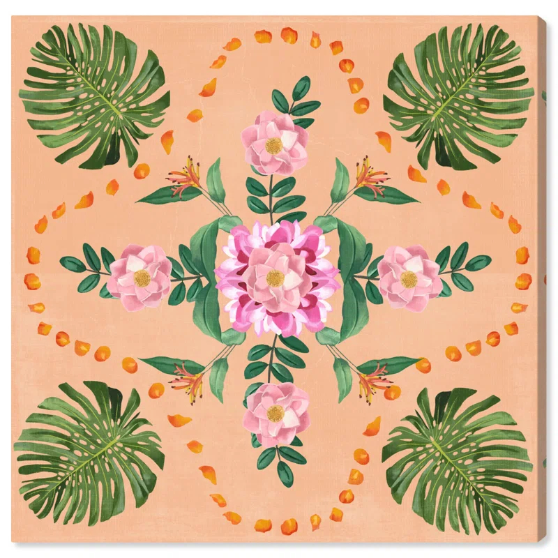 Art Remedy Floral Reef Pink Canvas Boho Maximalist Wall Art by Art Remedy