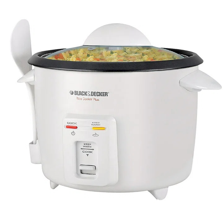 BLACK+DECKER BLACK+DECKER, Rice Cooker, Uncooked Rice, Steaming Basket, Removable Non-Stick Bowl, One Touch