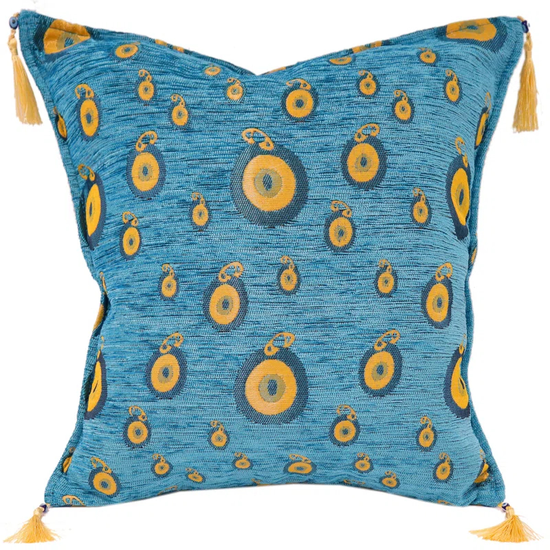 Southwestern Pillows Tassels Chenille Reversible Throw Pillow