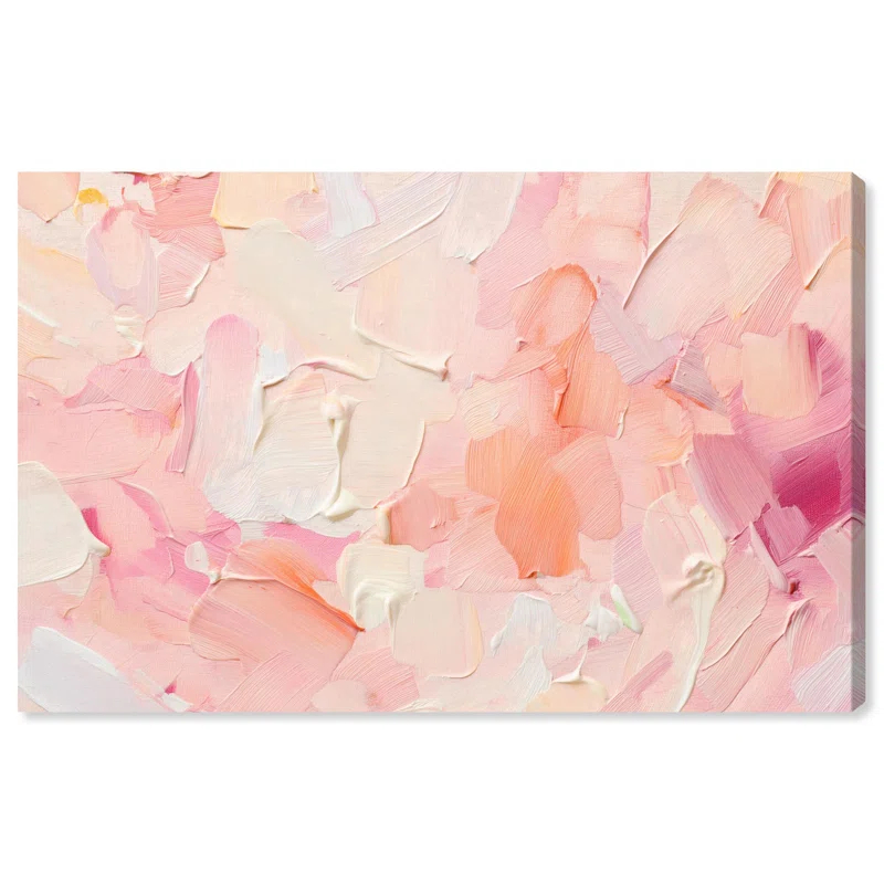 Art Remedy Morning Meadows Blush Coral Lands Canvas Pastel Abstract Art by Art Remedy