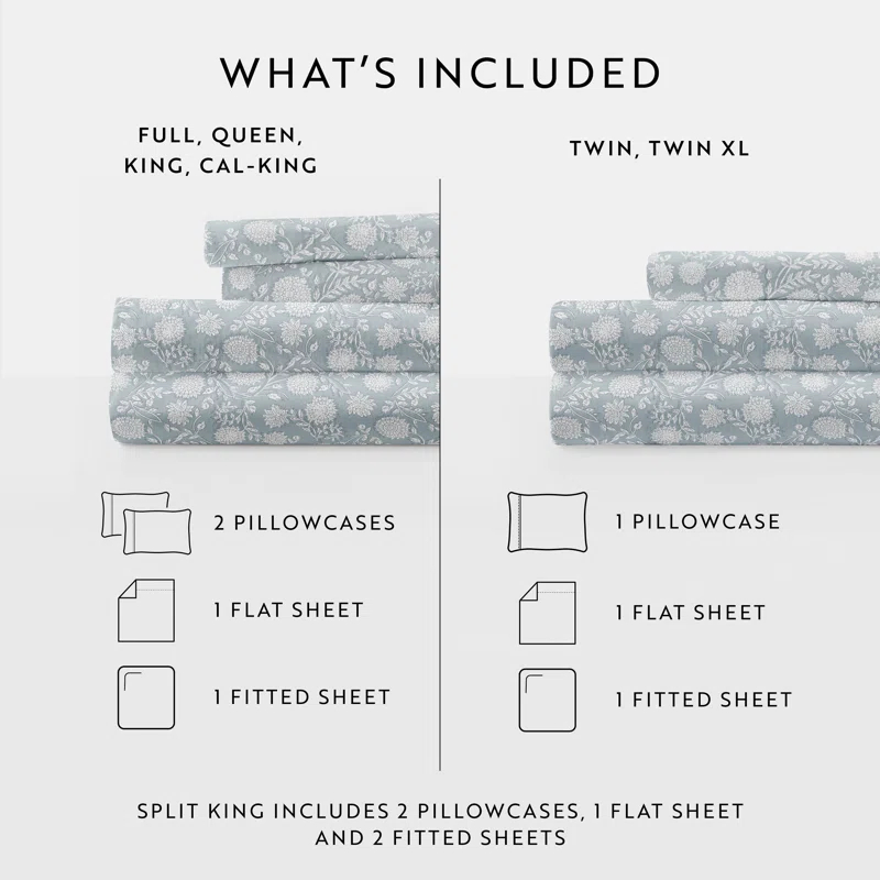 Becky Cameron 4 Piece 300 TC Patterned Cotton Sheet Set