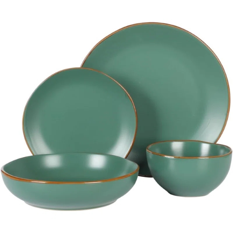 Gibson Home Gibson Home Hazeltine 16 Piece Plates and Bowls Dishes Stoneware Dinnerware Set