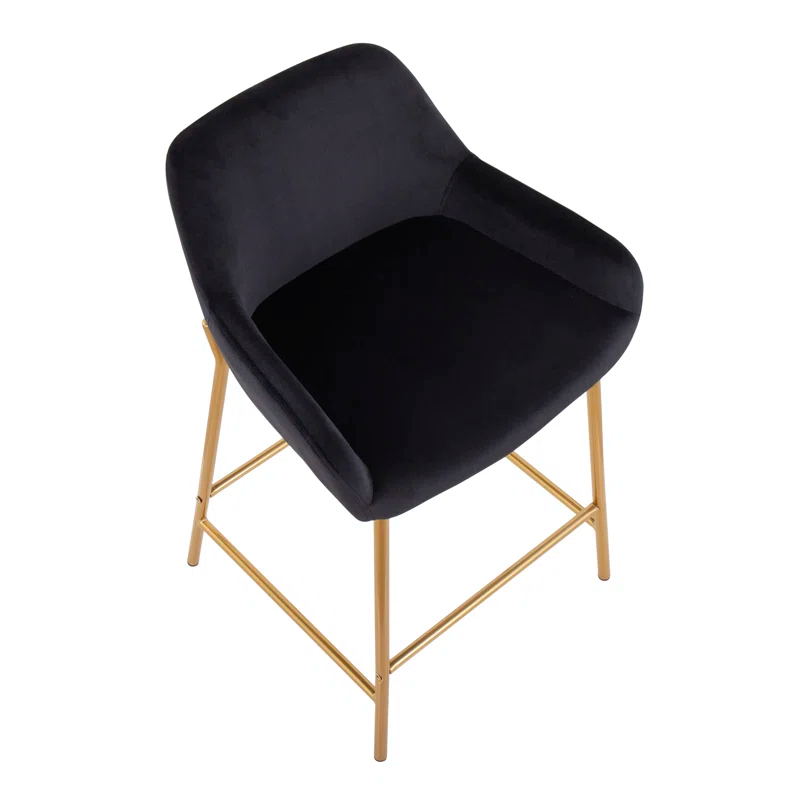 Willa Arlo™ Interiors Cassiopeia Upholstered Counter Stool with Metal Frame (Set of 2)