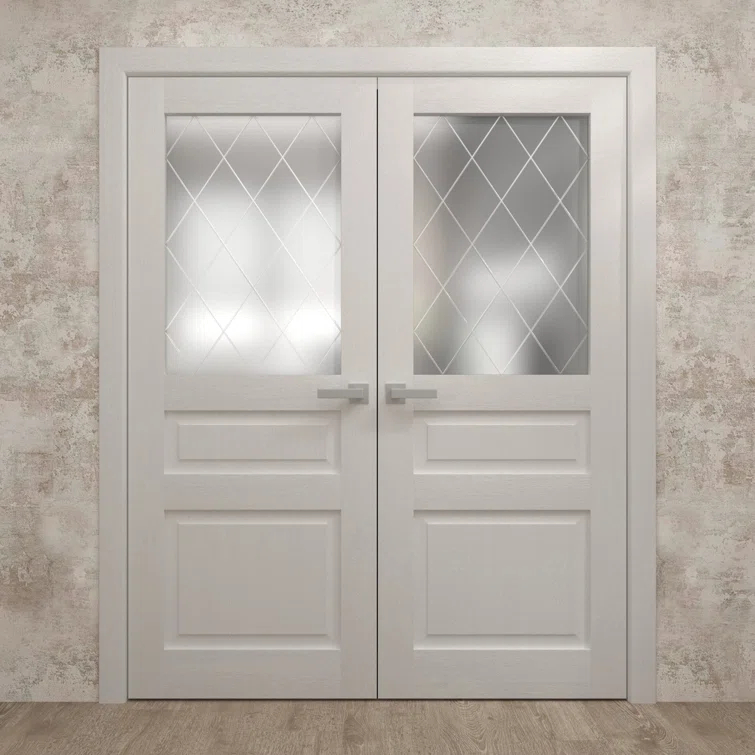 SARTODOORS Interior Solid French Double Doors | Ego 5011 | Wood Interior Solid Panel Frame | Closet Bedroom Modern Doors | Wayfair