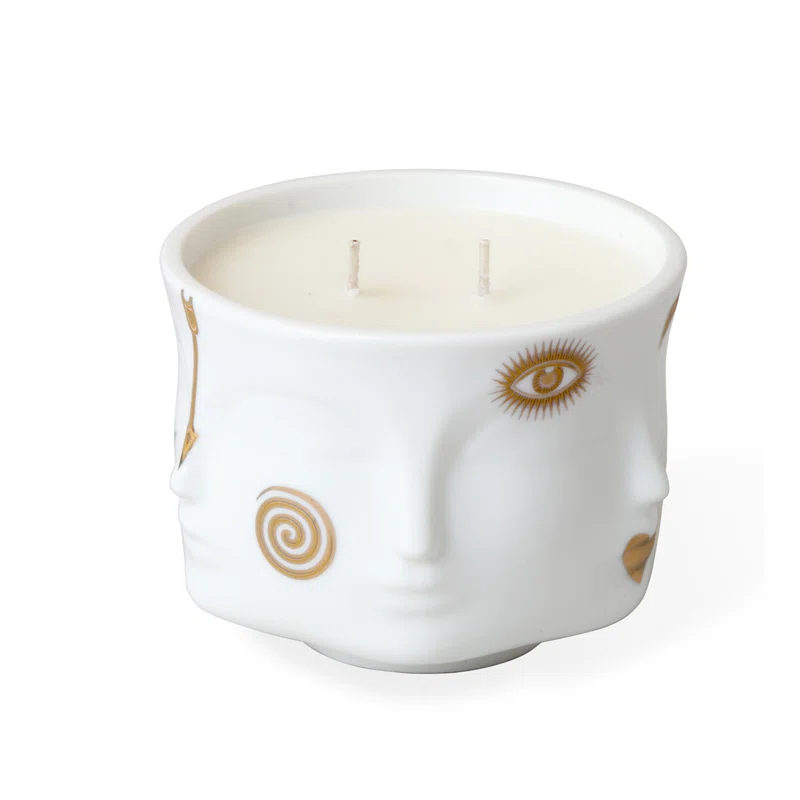 Muse Gilded Scented Designer Candle with Ceramic Holder