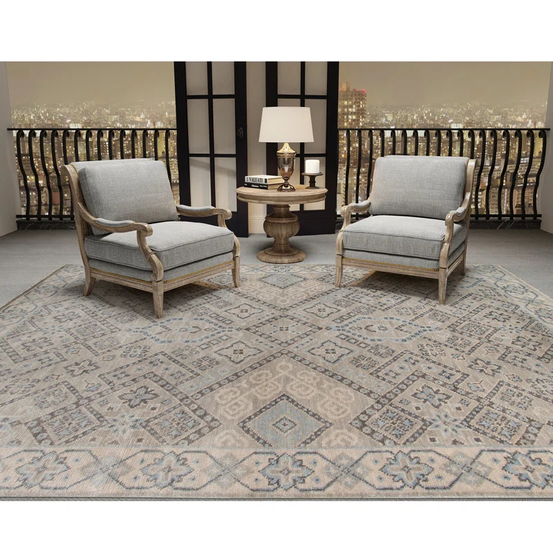 Blu Drayer Wool Geometric Rug