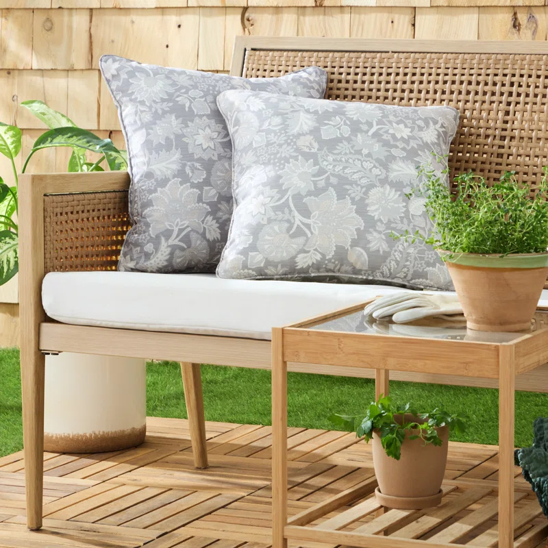 Martha Stewart MARTHA STEWART Distressed Jacobean Indoor Outdoor Lumbar Pillow 2-Pack Set, 18" (Set of 2)