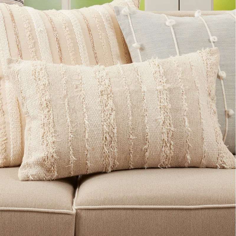 Saro Chloe Collection Appliqued Cotton Throw Pillow