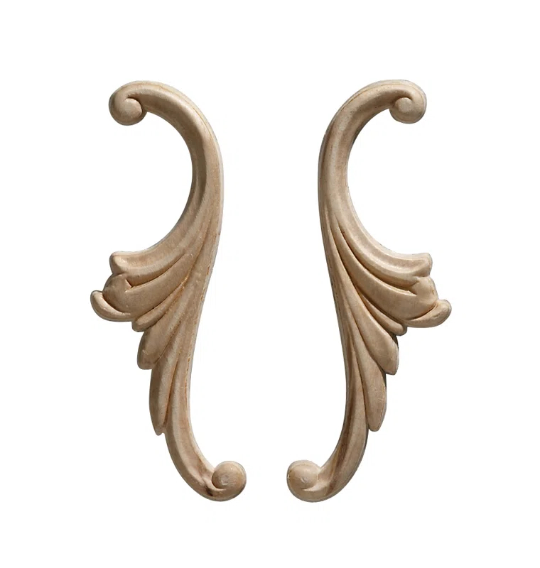 Ornamental Mouldings 1.75'' H x 5.25'' W x 0.22'' D Wood Onlay Scroll