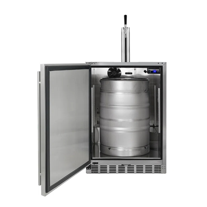 Kegco Kegco 24" Wide Outdoor Single Tap All Stainless Steel Built-In Kegerator with Kit