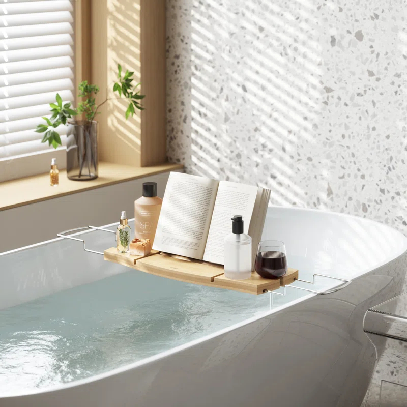 Aquala Freestanding Bamboo Bath Caddy