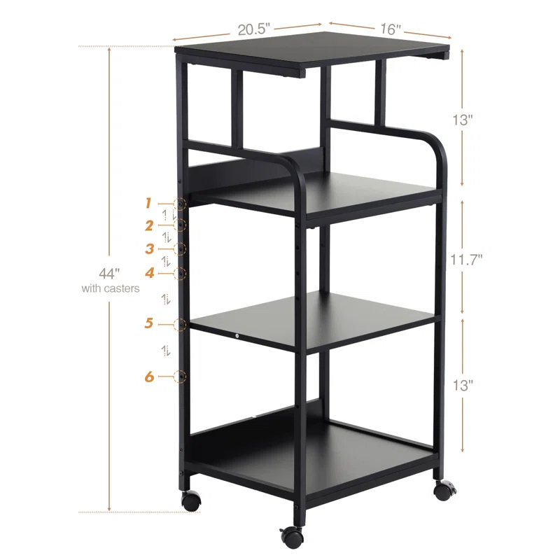 44'' H x 20.5'' W Printer Stand with Wheels