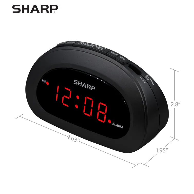 Sharp Sharp Small Digital Alarm Clock with Snooze and Battery Backup