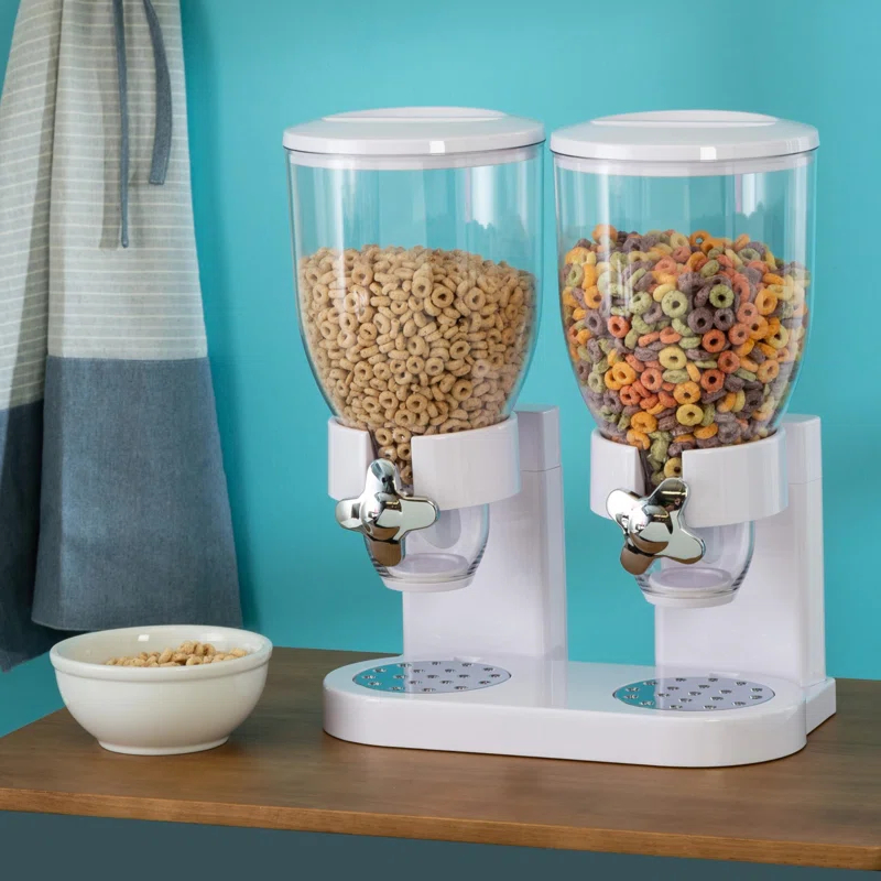 Prep & Savour Denajia Dry Food Cereal Double Dispenser Box Container
