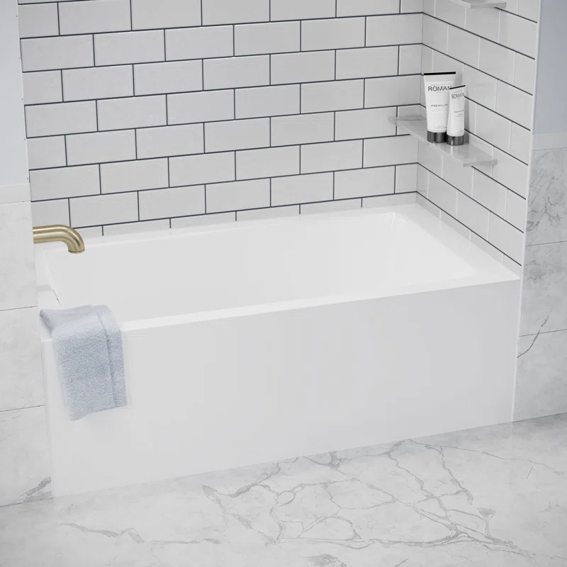 Wyndham Collection WCBTW16032LMBTRIM Grayley 60'' x 32'' Alcove Soaking Acrylic Bathtub