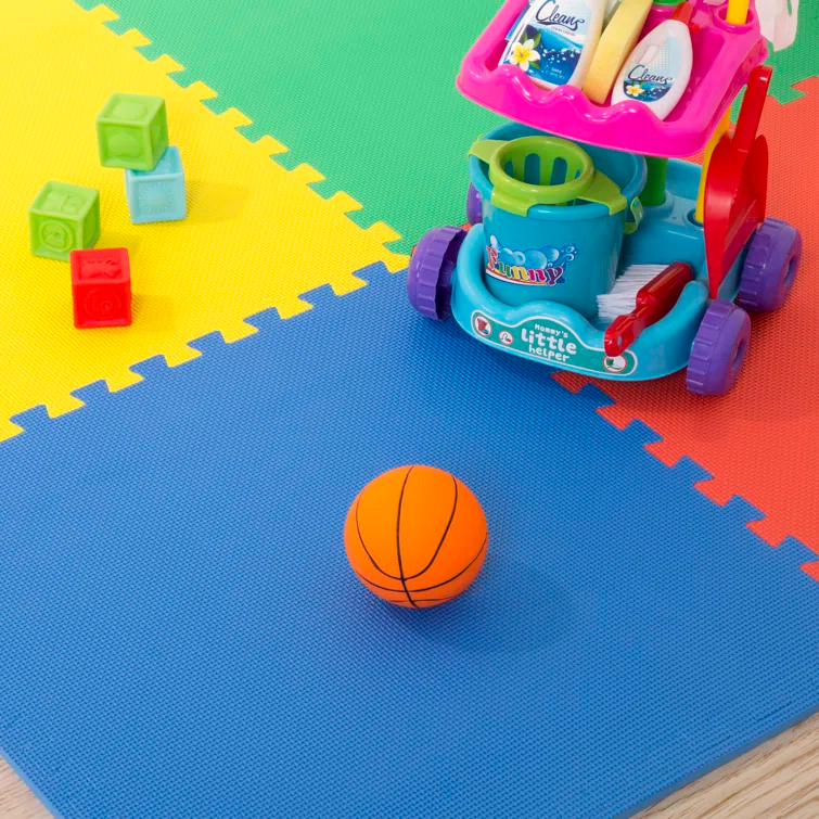 Stalwart Stalwart 24-Inch EVA Foam Tiles 4-Pack - 16 SQ FT - Workout Mat or Baby Playmat, Multicolor (Set of 4)