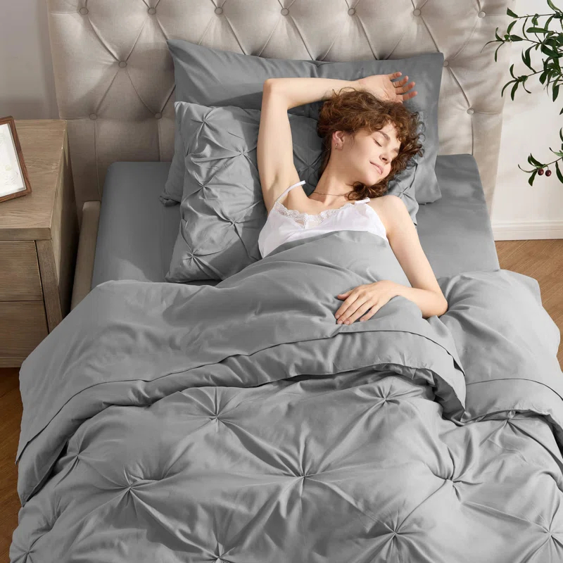 Bed-in-A-Bag Pleated Comforter Set with Bed Sheets