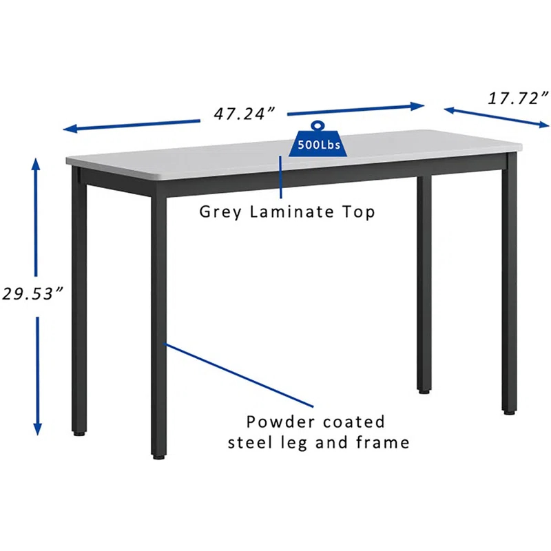 Lorell Table, Utility, Gray