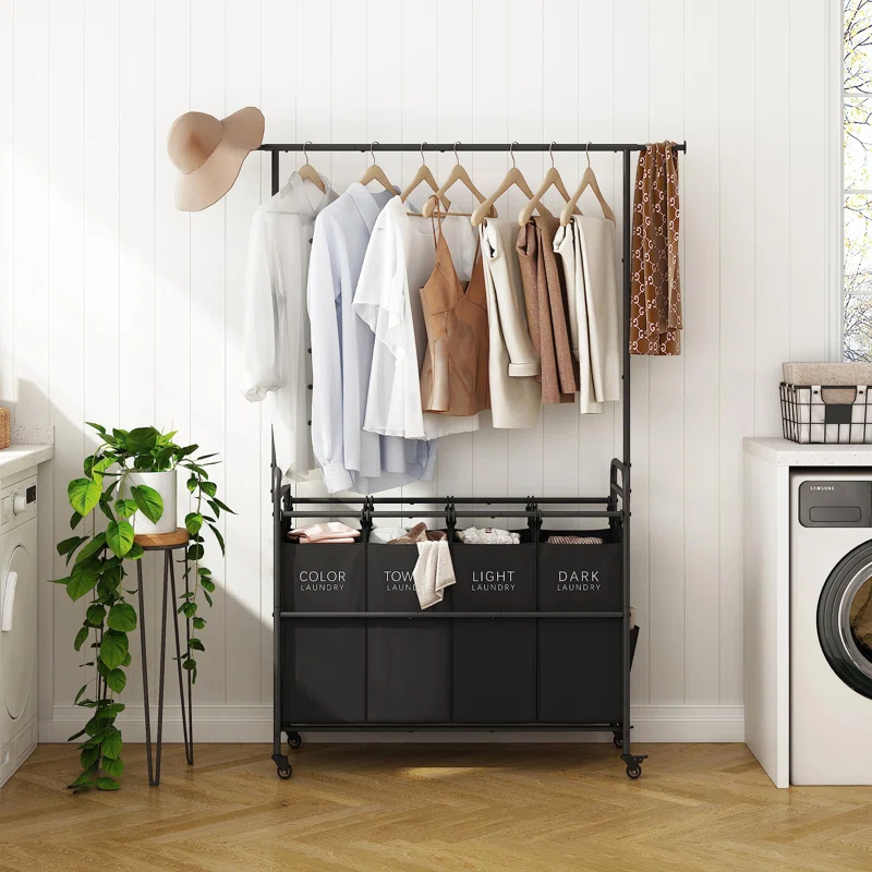 Metal Laundry Cart with Wheels