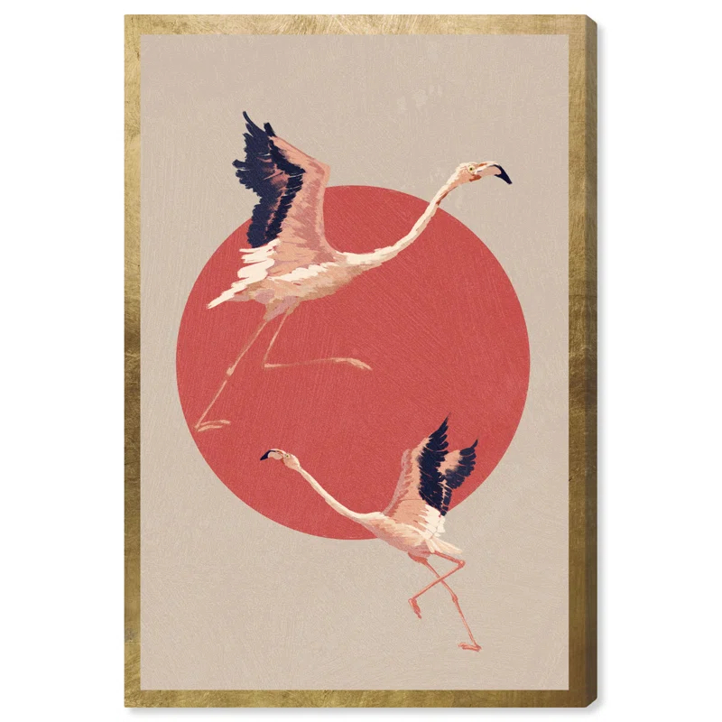 Art Remedy Sunrise Flock Canvas Retro Japanese Art Prints by Art Remedy