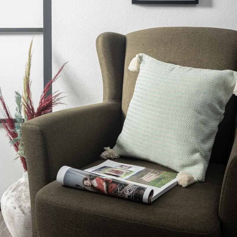 Birch Lane™ Effa Brenly Turkish Cotton Striped Square Throw Pillow