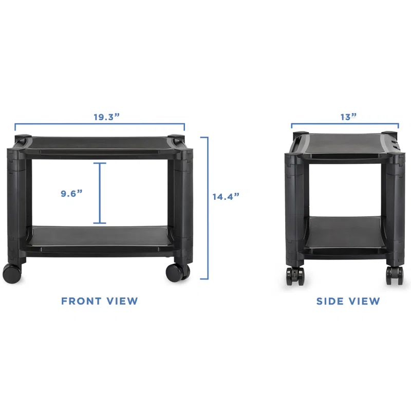Mount-It! Height Adjustable Under Desk Printer Stand with Wheels, Rolling Printer Cart