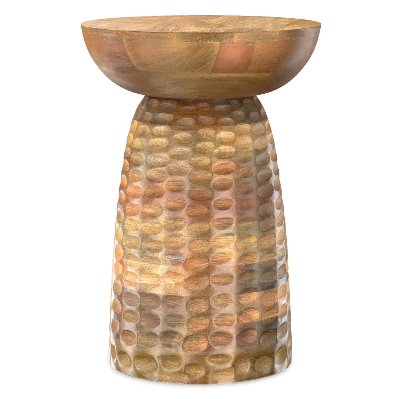Simpli Home Boyd Solid Mango Wood Contemporary Accent Table with Textured Finish, Fully Assembled