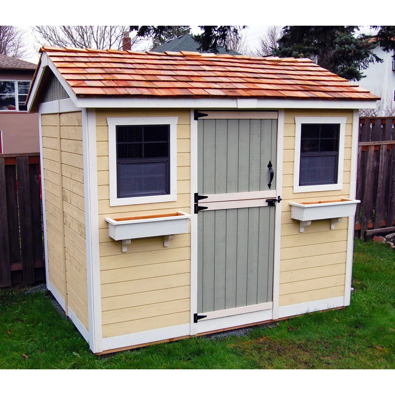Outdoor Living Today 9 ft. W x 6 ft. D Cabana Cedar Wood Garden Shed