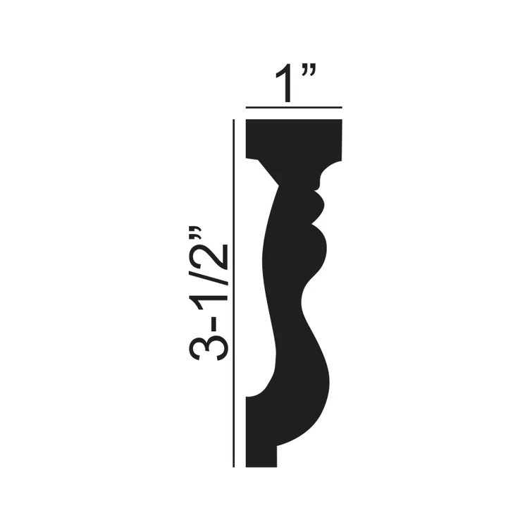 Architectural Products by Outwater L.L.C. 3-1/2 in x 1 in x 6 in Long Acanthus Polyurethane Panel Molding Sample