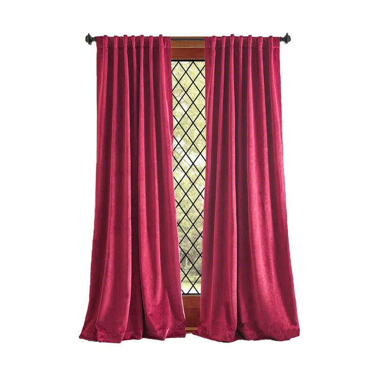 Martha Stewart Lucca Velvet Solid Max Blackout Rod Pocket Curtain Panel Pair (Set of 2) (Set of 2)