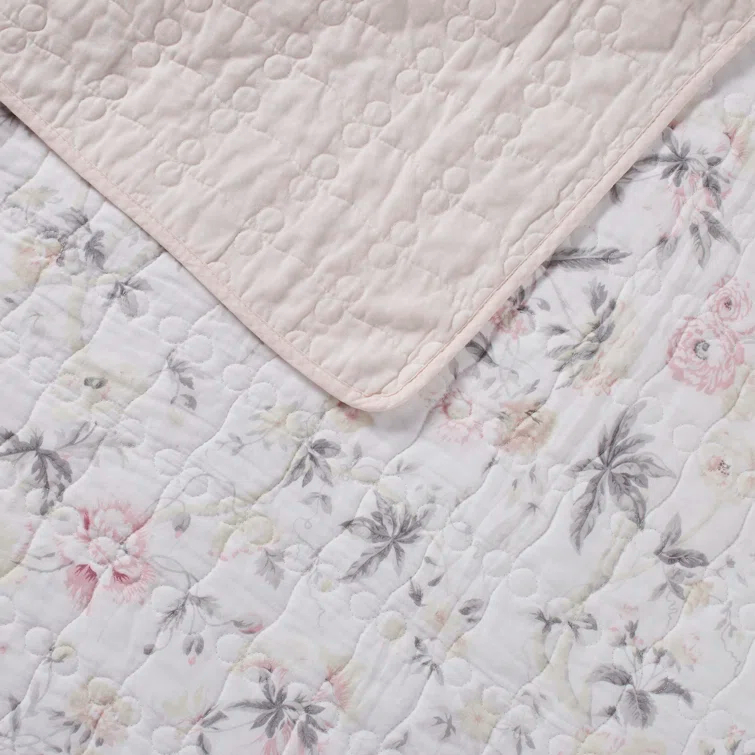 Laura Ashley Laura Ashley Breezy Floral Cotton Reversible Quilt Set