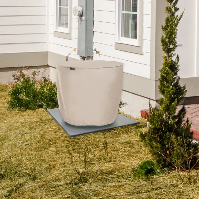 Modern Leisure Modern Leisure Chalet Round Air Conditioner Cover, 34" Diameter x 30"H, Beige