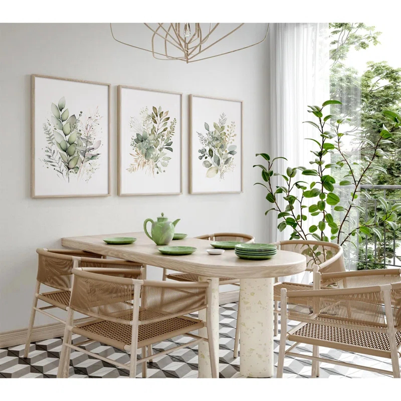Watercolor Botanical Wall Art Set Of 3 Boho Floral Canvas Wall Decor Prints Sage Green Wildflower Wall Art Modern Flower Pictures Botanical Painting For Bedroom Bathroom 16X24 Inch Unframed