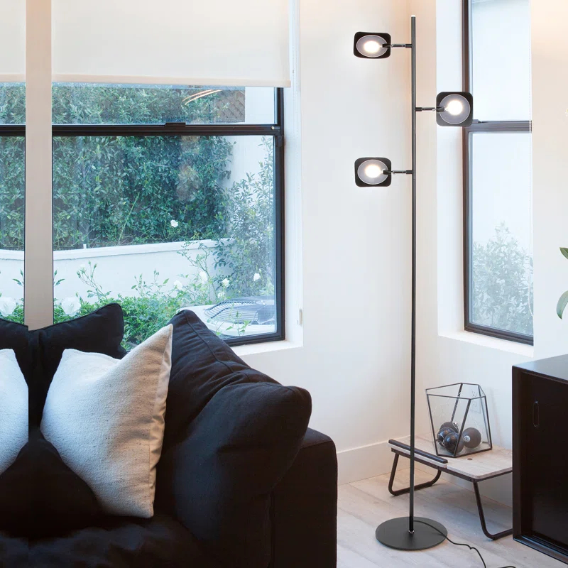 Brightech Tree Industrial LED 3-Way Dimming Floor Lamp with 3 Adjustable Spot Lights