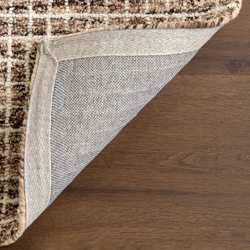Gracie Oaks Melrose Checked Wool Area Rug