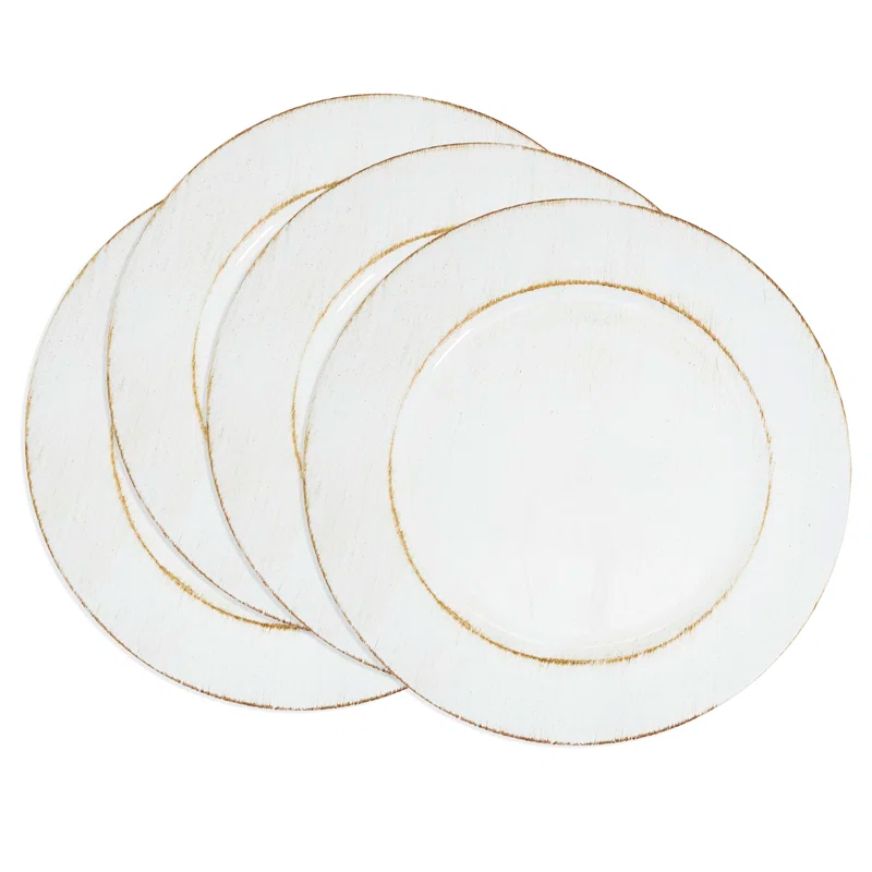 Saro Vintage-Inspired Distressed Charger Plate (Set of 4) (Set of 4)