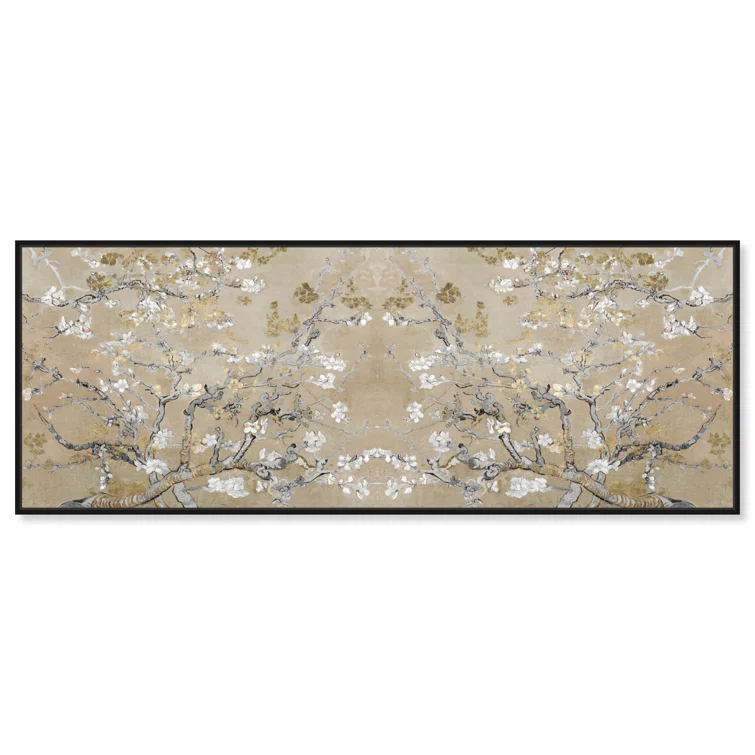 Oliver Gal Prints Vincent Van Gogh " Large Floral And Botanical Van Gogh In Gold Blossoms Inspiration Twin, French Country Gold "