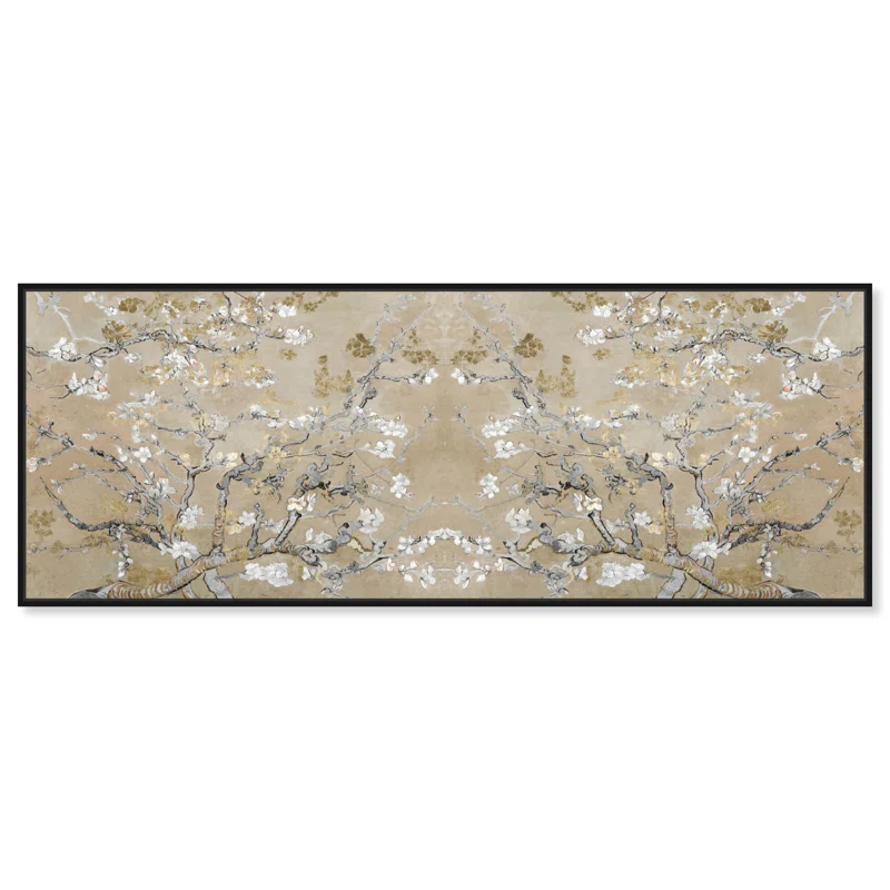 Oliver Gal Prints Vincent Van Gogh " Large Floral And Botanical Van Gogh In Gold Blossoms Inspiration Twin, French Country Gold "