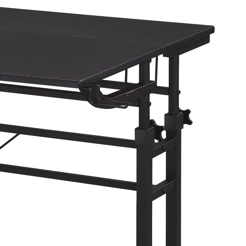 Inbox Zero Mobili Rolling Writing Desk – Height Adjustable with Moveable Shelf & Locking Wheels