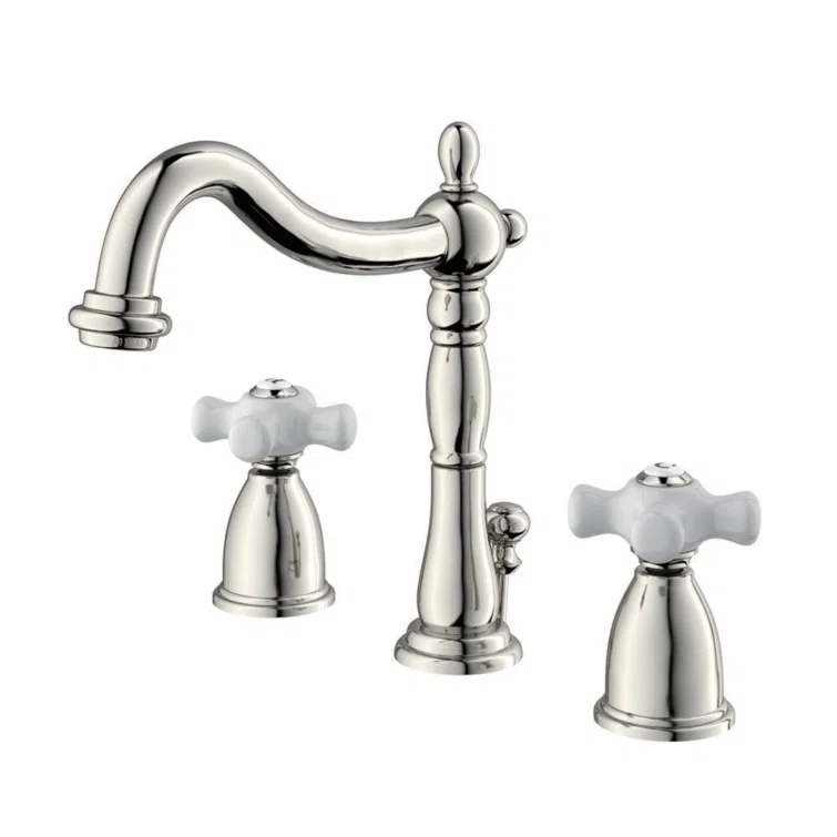 Kingston Brass Kingston Brass Heritage Two-Handle 3-Hole Deck Mount Widespread Bathroom Faucet with Pop-Up Drain KB1976PX