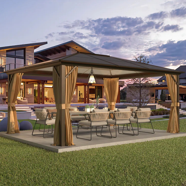 EROMMY 16 Ft. W x 12 Ft. D Aluminum Patio Gazebo
