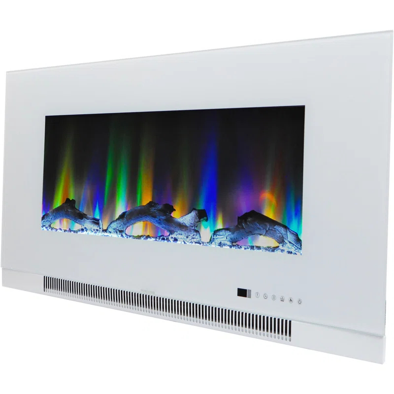 Cambridge Cambridge Wall Mount Electric Fireplace Heater with Remote Control for Indoor Use in Living Room, Bedroom, Home Office