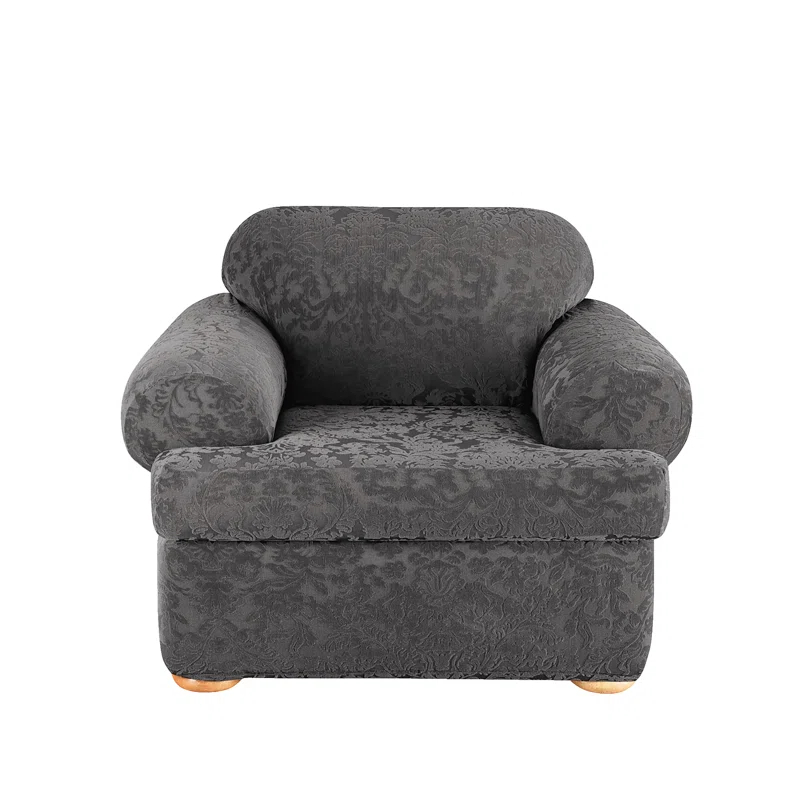 Sure Fit Stretch Jacquard Damask T-Cushion Armchair Slipcover