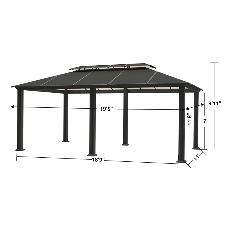 Paragon-Outdoor Santa Monica Aluminum Patio Gazebo