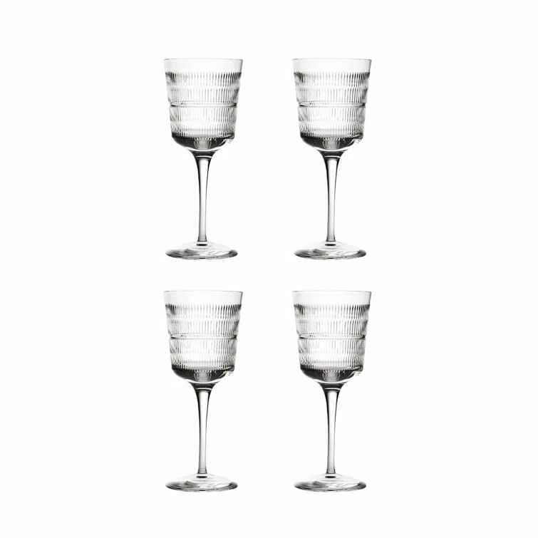 Vendôme Handmade Clear Crystal Water Goblet Set of 4