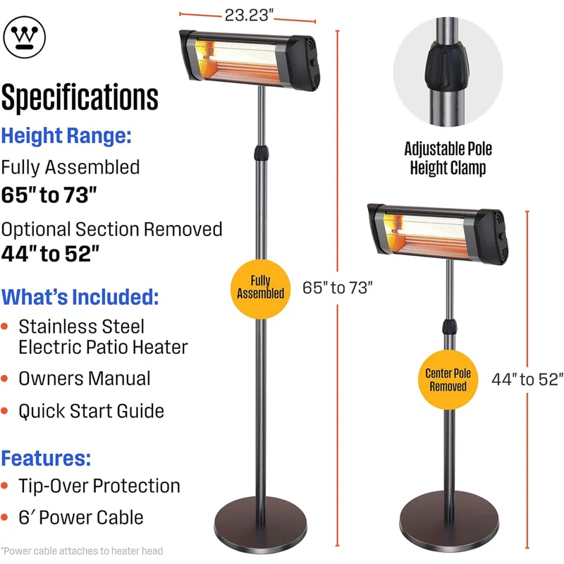 Westinghouse 1500 Watt Electric Patio Heater & Reviews | Wayfair