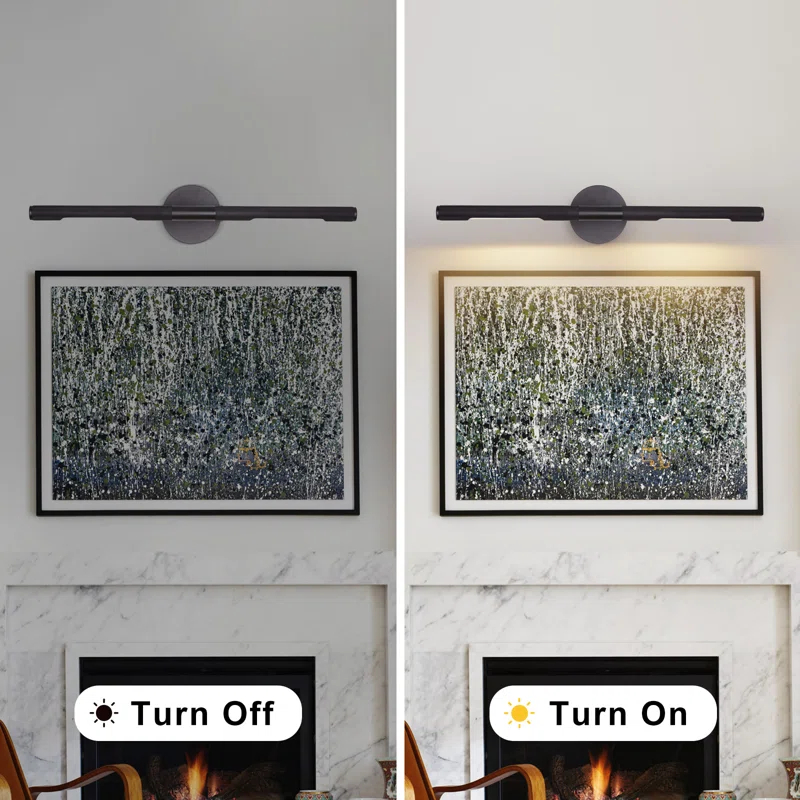 Everly Quinn 30'' Dimmable LED 360° Rotatable Wall Mounted Sconce Picture Light Vanity Light  (Bulbs Included)